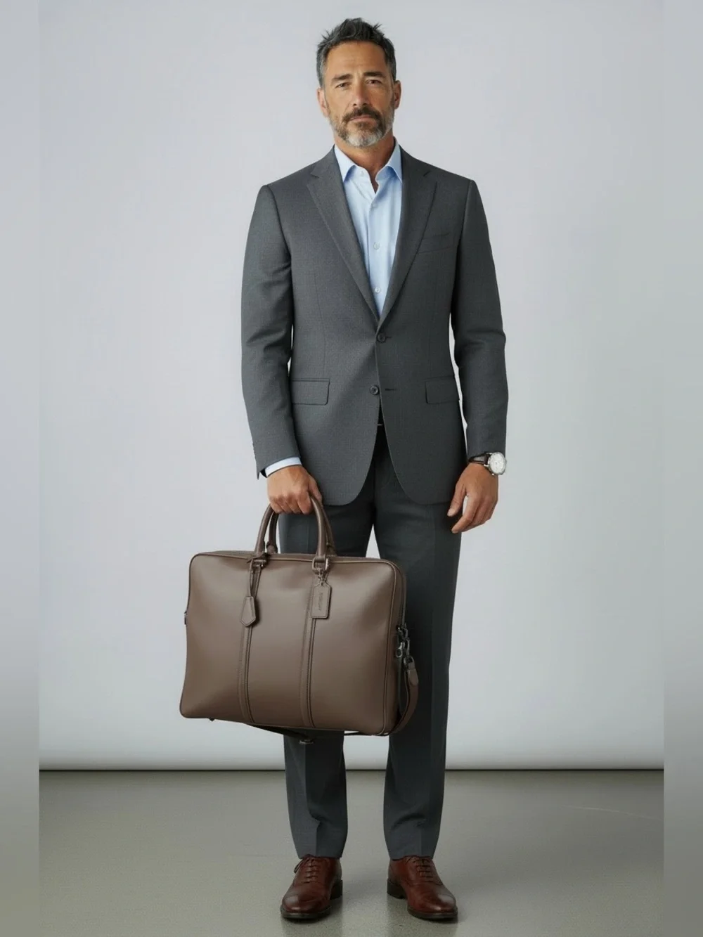 Coach Maple Glove-Tan Leather Briefcase Work Bag -Professional Style. Unisex.